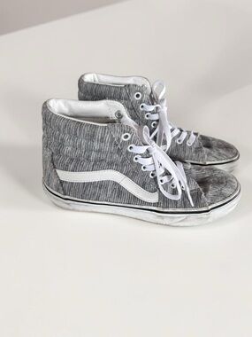 Vans Sk8-Hi Grey Corduroy Sneakers Unisex Men 5.5 Women 7